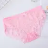 Oferta especial por tempo limitado: Calcinha de renda feminina lisa, sexy e respirável, com laço e design vazado, estilo biquíni de cintura média