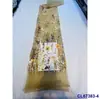 Vestido Europeu e Americano Tecido de Renda com Lantejoulas Posicionadas Bordado Tecido de Malha Lantejoulas de Noiva