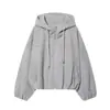 Comércio Exterior Transfronteiriço Roupas Femininas Estilo Europeu e Americano Moda Versátil Com Capuz Solta Zíper Jaqueta Moletom Roupa Externa 3046100