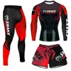 Novo Uniforme de Boxe para Luta, MMA, Artes Marciais Mistas, UFC, Corrida, Treinamento Esportivo, Calças de Secagem Rápida, Conjunto de Três Peças Venom, Justo
