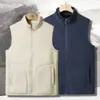 Colete para Homens e Mulheres, Mesmo Estilo, Forrado com Fleece, Quente, Outono e Inverno, Roupa Interna e Externa, Colete Forro, Jaqueta sem Mangas, Personalizável e Amostrável