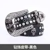 Accesorios de Cinturón Personalizados de Aleación con Remaches de Calavera Transfronterizos, Cinturón de Cintura de Diamantes Completos de Alta Gama, Cinturón Punk para Combinar con Jeans