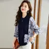 Estilo Novo Primavera 2026 Pulôver Casual Oversized Conjunto Falso de Duas Peças