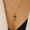 Joyas transfronterizas Amazon collar para Europa y Estados Unidos girasol personalizado aleación de aceite girasol cadena de clavícula
