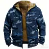 Sudadera con capucha de impresión 3D y digital con elementos multicolores transfronterizos, forro marrón, chaqueta de algodón