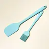 Raspador de bolo espátula de silicone pincel de óleo resistente a alta temperatura pá de creme de bolo colher pincel de óleo integrado tamanho pequeno pó de salsicha panqueca