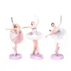 Decoración para hornear pasteles niña de ballet juego de tres piezas hermoso rosa blanco adornos para mesa de postres