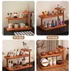 Estante de Almacenamiento para Cosméticos, Caja de Almacenamiento para Productos de Cuidado de la Piel en Escritorio de Tocador, Estante de Madera Maciza para Almacenamiento de Perfumes, Labiales y Tazas en la Entrada
