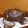 Bolso Boston Personalizado Transfronterizo de Cuero Genuino con Forma de Almohada, Bolso de Mano para Mujer, Bolso Cuadrado Pequeño de Piel de Vaca Curada al Vegetal de Alta Gama