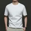 Camiseta Casual Masculina de Algodão de Alta Qualidade, Cor Sólida, Manga Curta, Ombro Caído, Tamanho Grande, Gola Redonda, Verão 2026