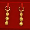 Pendientes de corazón chapados en oro de imitación de latón, venta al por mayor, para mujer, con forma de corazón de melocotón, joyería con temperamento de oro arena de Vietnam.