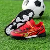 Zapatos de Fútbol Antideslizantes Profesionales para Niños con Tacos Largos para Entrenamiento, Zapatos de Competición Transpirables con Velcro, Tacos para Niños
