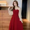 Vestido de Malla Patchwork con Lentejuelas, Estilo Nuevo y Versátil para Principios de la Primavera 2026, con Diseño Ajustado a la Cintura, Vestido Delgado y Elegante para Mujer