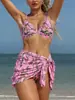2027 Nuevo Bikini Cruzado de Amazon con Estampado, Copas de Triángulo, Atado Sexy, Traje de Baño de Comercio Exterior Europeo y Americano para Mujer