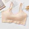 Roupa Íntima Feminina Simples de Algodão Puro Confortável Respirável Sexy Camisola Costas Bonitas Cruzadas no Peito Roupa Íntima para Menina Esportes Yoga Sutiã Camiseta