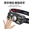 Linterna frontal brillante transfronteriza inducción larga duración portátil pantalla eléctrica portátil lámpara portátil exterior impermeable montada en la cabeza para correr
