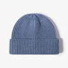 Gorro de Tricô Liso com Pelo Sintético de Coelho para Outono e Inverno, Unissex, Espesso e Quente, Sem Aba, Casual para Uso Externo e Deslocamento