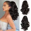 Pinza de garra de venta cruzada más vendida para coleta de cabello ondulado para mujeres, extensiones de pinza de pelo postizo, coleta rizada al por mayor
