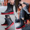 Botas de Lluvia Antideslizantes Cálidas de Moda para Hombre, Botas de Goma de Caña Media Larga, Zapatos para el Agua de Caña Alta, Botas Impermeables para Cocina, Pesca, Lavado de Autos, Trabajo