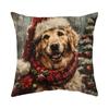 Amazon Fronteiriço Natalino Capa de Almofada para Sofá com Tema de Natal Estampa de Boneco de Neve Capa de Almofada Capa de Almofada de Pelúcia Curta Almofada para Carro