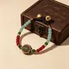 Nuevo brazalete tejido con cuentas vintage de Nepal estilo chino, brazalete de nicho estilo étnico artístico, versátil para exportación transfronteriza