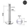 Stud para Labio de Aleación de Titanio F136 Stud para Labio de Perla Stud para Cartílago de Oreja en Forma de T de Fondo Plano Joyería para Piercing G23 Venta al por Mayor Transfronteriza