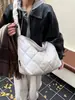 Otoño e Invierno Nuevo Estilo Coreano Bolso Cruzado de Gran Capacidad Bolso de Algodón Textura Bolso de Hombro Mujer 2025 Estilo Coreano Transfronterizo Bolso de Mujer