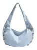 Bolso de hombro tipo bolsa de dumplings 2026 nuevo con remaches para mujer, gran capacidad, versátil para el uso diario, bolso de axila, bolso de hombro tipo tote para mujer