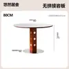 Mesa Redonda Berg Estilo Nórdico com Pés Metálicos Vintage, Mesa de Jantar para Apartamento Pequeno, Mesa de Jantar de Ardósia Madeira Maciça Estilo Nórdico Bauhaus para Uso Doméstico
