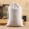 Bolsa de Linho com Cordão Personalizada Embalagem para Presente de Chá Joias Bolsa de Algodão e Linho Embalagem para Vinho Bolsa de Linho em Estoque
