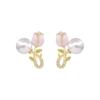 Brincos de Flores Exquisitos Femininos Elegantes Pérola Pétalas de Tulipa Pino de Prata S925 Brincos Celebridade da Internet Novos Brincos Versáteis