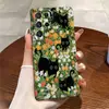 Funda de Teléfono Negra con Gato Verde Floral de Venta Caliente Transfronteriza para Samsung S24 Ultra Película Brillante S25 Cubierta Protectora Anti-Caídas