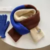 Bufanda de punto de lana color rosa palo para mujer, estilo invierno Ins, estilo coreano, versátil, cálida, bufanda para estudiante, moda
