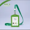 Porta-Cartões de Couro Bovino Cuidadosamente Selecionado, Porta-Crachá de Couro Genuíno, Permissão de Trabalho, Cordão para Crachá de Funcionário, Crachá Escolar de Estudante, Cartão de Refeição