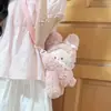 2026 Bolso Cruzado de Peluche de Conejito Rosa Rubitu a la Moda y Lindo Bolso de Muñeca para Niños Mochila Escolar para Niñas