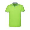 Camisa de publicidade de fábrica em grupo - gola xadrez pequena forro liso malha com pérolas verde fruta verde brilhante verde grama lapela camisa polo