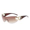 Gafas de Sol Sin Montura Y2K con Sentido de Tecnología Futura 2023 8125 de una Pieza con Marco Grande Gafas de Sol de Amor para Mujer
