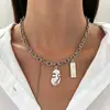 Collar con Colgante de Cruz con Remaches Punk Hip Hop Europeo y Americano Cadena Irregular para Clavícula de Alta Gama Y2K para Mujer Joyería para Hombre