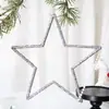 Diseño Propio Swanlace Lentejuela Grande Champagne Copo de Nieve Bastón Estrella de Cinco Puntas Árbol de Navidad Estrella Colgante Colgante