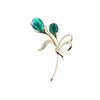 Coreano novo estilo broche de flor de zircão elegante planta olho de gato pedra pedra pino elegante corsage acessórios