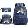 Mochila escolar con estampado de My Melody Kuromi Culloy, estuche de 3 piezas, bolso de hombro, mochila para estudiantes.