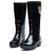 Botas de lluvia Shanghai Warrior 863 para mujer, altas, hasta la mitad de la pantorrilla, antideslizantes, resistentes al desgaste, de plástico, todo negro, zapatos de agua al por mayor