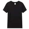 Camiseta publicitaria de color, cuello redondo, manga corta, 190g, personalizable con diseños DIY e impresión, adecuada para uniformes escolares y ropa de grupo