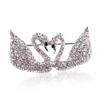 Broche de cisne doble con diamantes de imitación, estilo Joker, con personalidad creativa de Lanhao, joyería para mujer, directo de fábrica xz4341