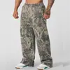 Pantalones Deportivos Americanos de Moda Transfronterizos de Pierna Ancha Rectos Casuales Fitness Sueltos Estampados Camuflaje Pantalones para Correr para Hombre