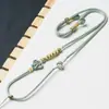Cordão para Pingente de Oito Fios Totalmente Trançado à Mão, Corda de Colar com Pingente de Jade de Alta Qualidade, Corda Trançada com Bússola de Oito Tesouros em Ouro Fivela de Segurança