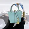 Pingente Mini Fofo Bolsa Pequena Couro Microfibra Cesta Charme Chaveiro Porta-Moedas Bolsa de Fone de Ouvido Charme