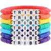 Pulseira de cerâmica macia com vitalidade brilhante e arco-íris de sete cores da Europa e dos Estados Unidos com embalagem de cartão atacado de pulseira