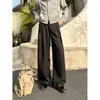 Calça Casual Listrada com Corte 3D Estilo Old Money Americano Toque de Luxo Calça de Tecido Plissado com Caimento Unissex E-commerce Transfronteiriço