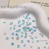 Rhinestones Planos con Base Plana y Borde Biselado Color Azul Lago para Uñas, Famosos en Internet Deslumbrantes Rhinestones Azules Oceánicos Pequeños Irregulares Mixtos para Uñas